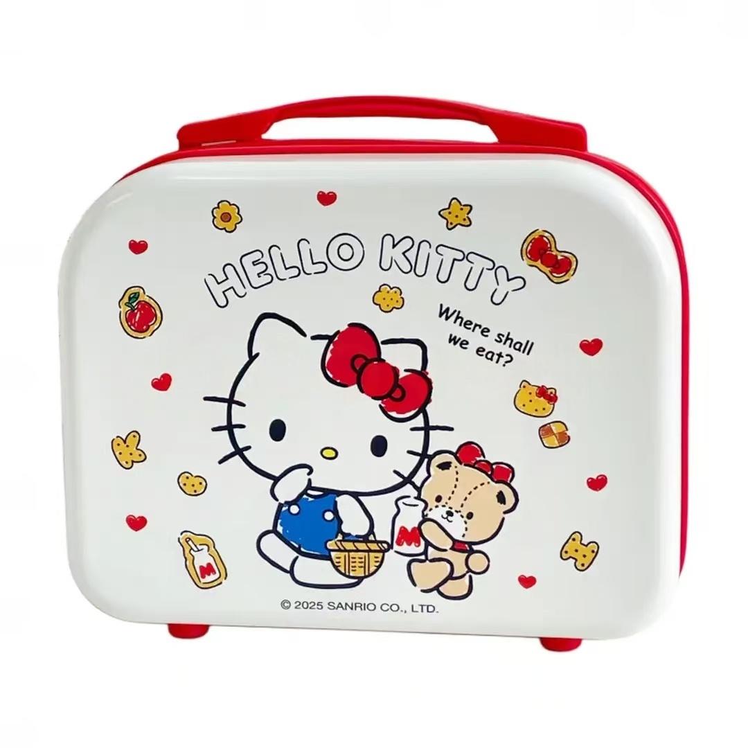 White [Basket] Hello Kitty Bear Storage Box, 14-inch