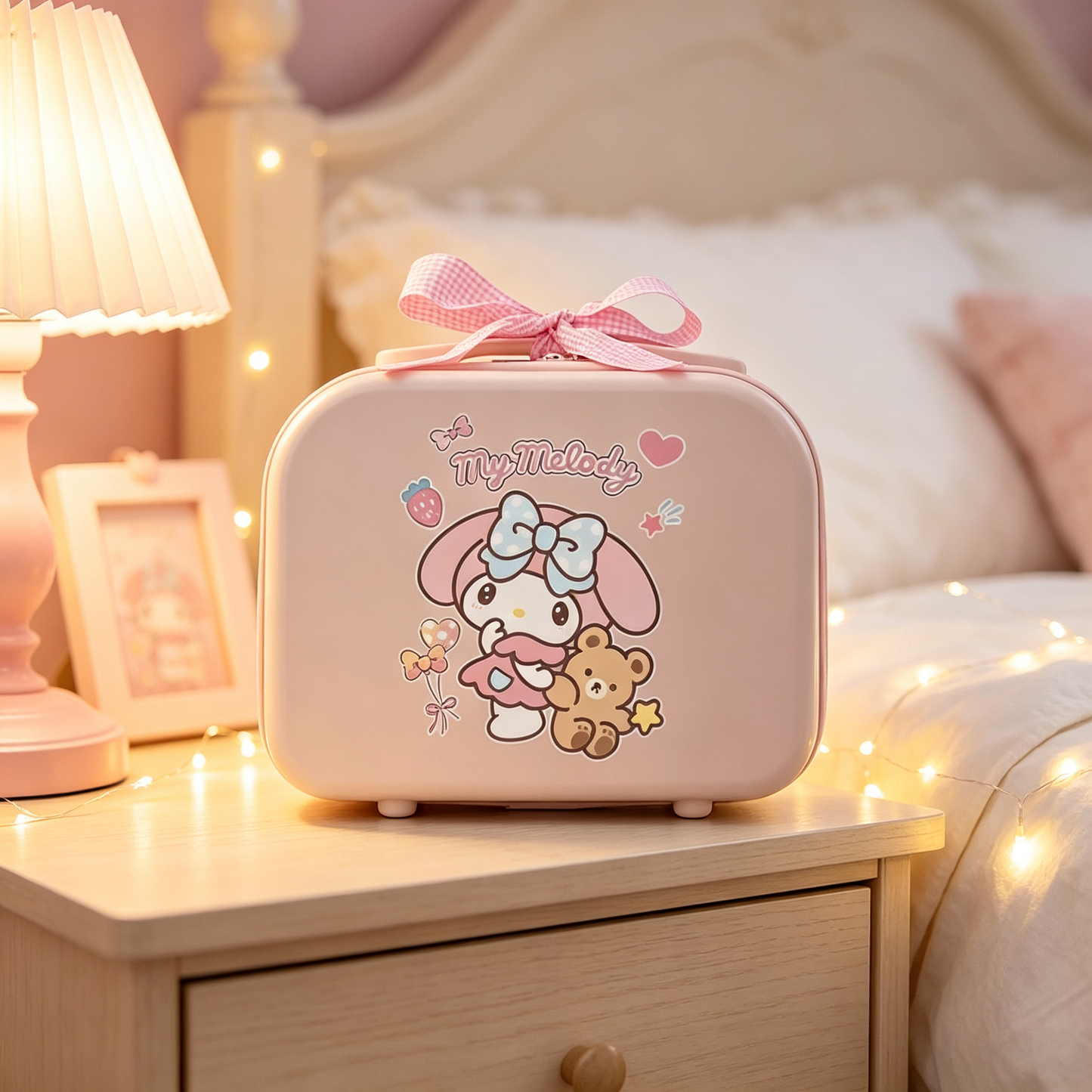 Cinnamoroll Champagne Pink Heart Mini Suitcase - 14 Inch